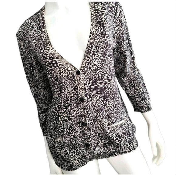 NWT Jones New York Animal Print Cardigan Large - Picture 5 of 9